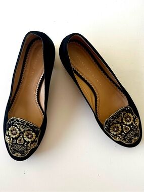 Charlotte Olympia Sugar Skull Motif loafers. Size 7.5